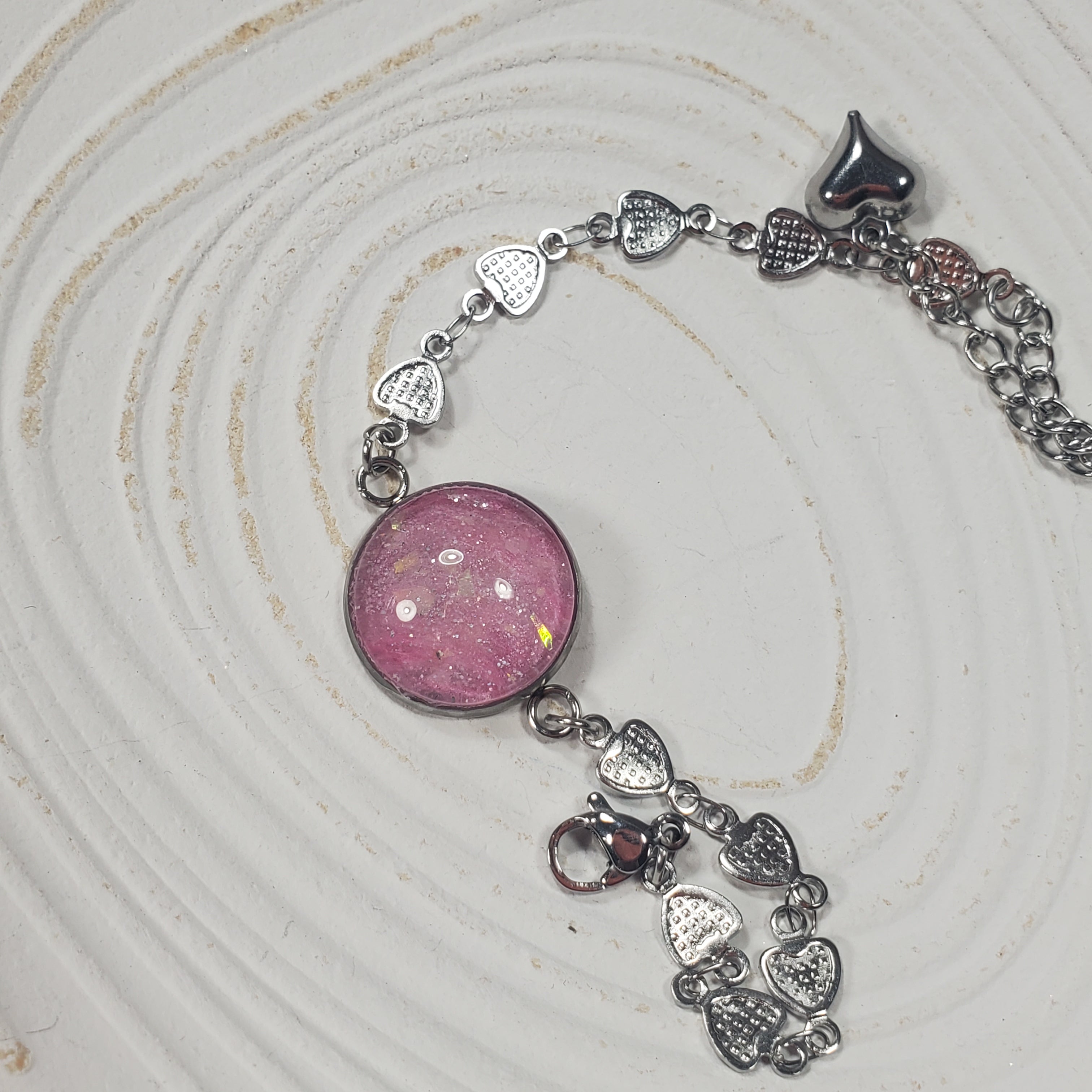 Silver-toned heart bracelet