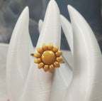 Adjustable sunflower ring